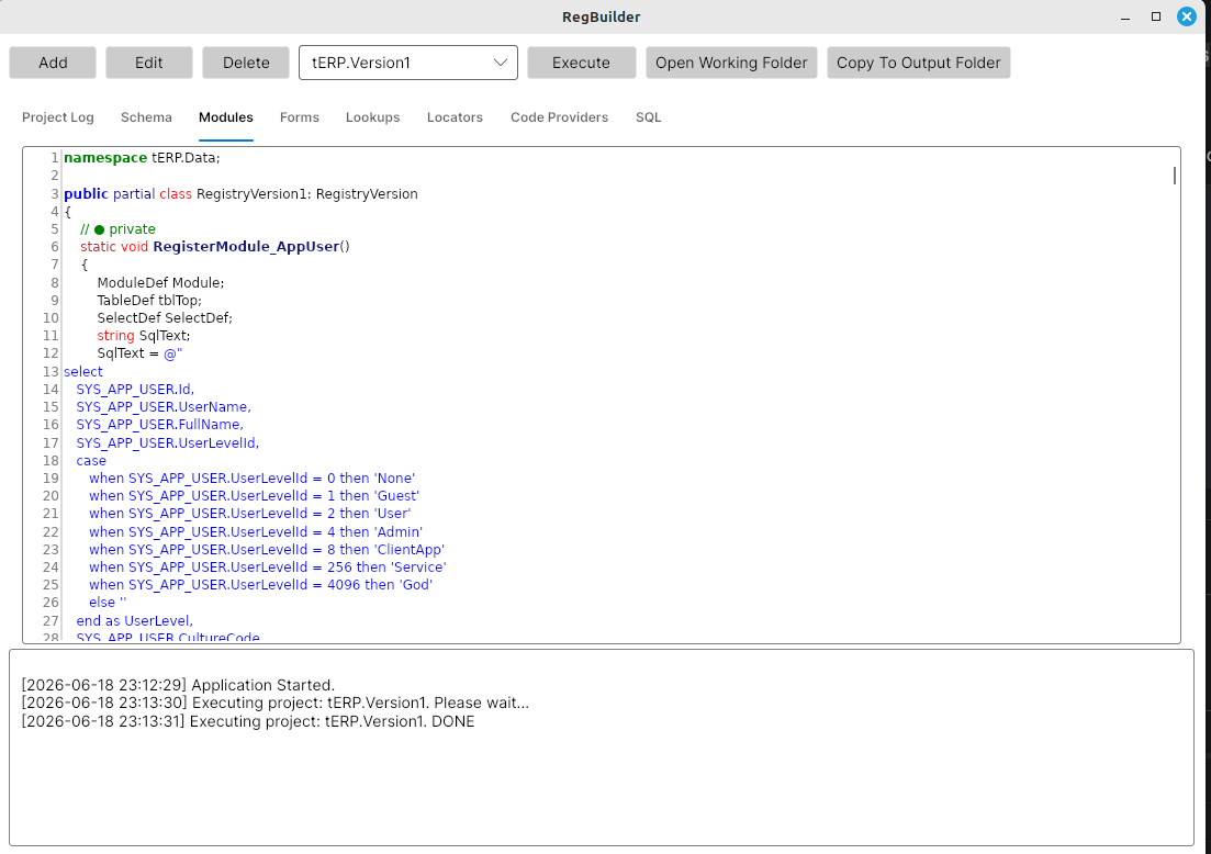 RegBuilder UI