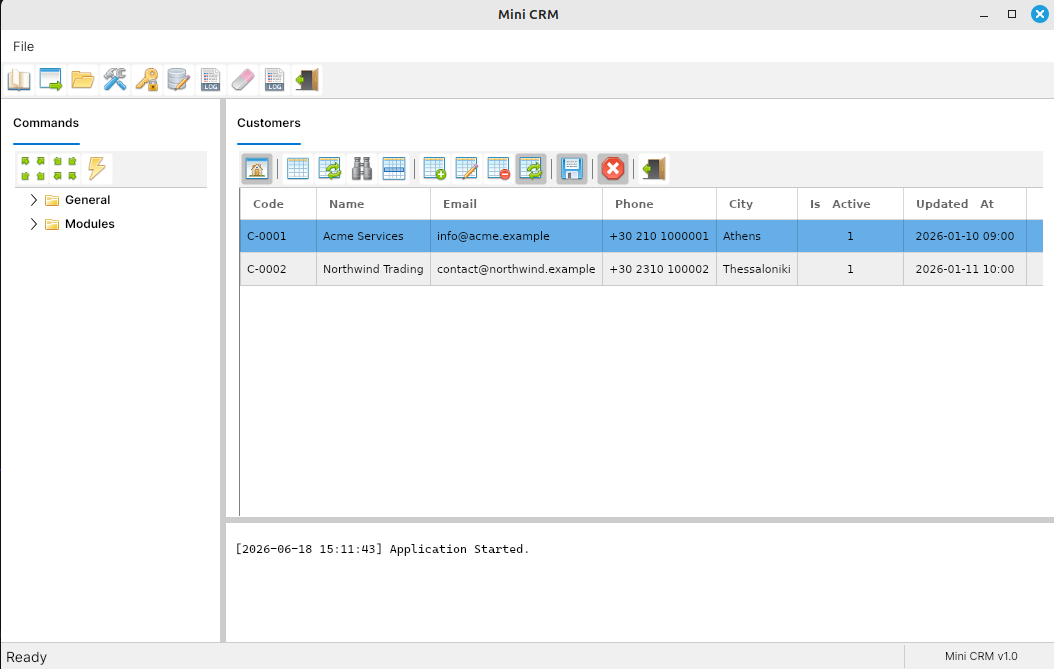 Mini CRM customers